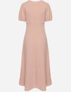 lovery Rochie Roză de cocktail cu croială evazată cu legătură Zilarie