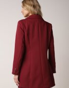 lovery Rochie tip sacou Bordo cu Flori 3D și Umeri Întăriți Nelailis