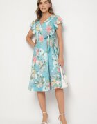 lovery Rochie Verde Florală cu decolteu petrecut Atorina