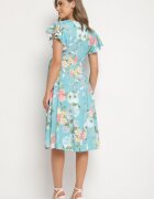 lovery Rochie Verde Florală cu decolteu petrecut Atorina