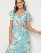 lovery Rochie Verde Florală cu decolteu petrecut Atorina