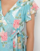 lovery Rochie Verde Florală cu decolteu petrecut Atorina