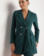lovery Rochie Verde închis Cambrată cu croială tip sacou cu mini trenă Besista
