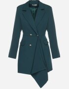 lovery Rochie Verde închis Cambrată cu croială tip sacou cu mini trenă Besista