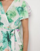 lovery Rochie Verde închis cu flori cu croi petrecut și cordon Redanae