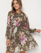 lovery Rochie Verde închis evazată florală Zeramera