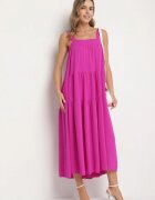 lovery Rochie Violet cu croi evazat cu legătură la spate Savinelle