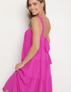 lovery Rochie Violet cu croi evazat cu legătură la spate Savinelle