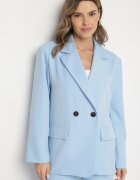 lovery Sacou Albastru deschis la două rânduri cu croi tip box oversize Kosalia
