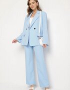lovery Sacou Albastru deschis la două rânduri cu croi tip box oversize Kosalia