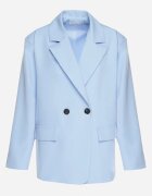 lovery Sacou Albastru deschis la două rânduri cu croi tip box oversize Kosalia