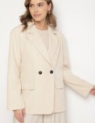 lovery Sacou Bej Dublu Rând cu Croi Drept Oversize Kosalia