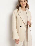 lovery Sacou Bej Dublu Rând cu Croi Drept Oversize Kosalia