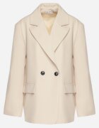 lovery Sacou Bej Dublu Rând cu Croi Drept Oversize Kosalia