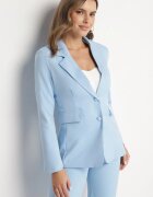 lovery Sacou Cambrat Albastru Deschis cu Linia Umerilor Întărită Finzeki