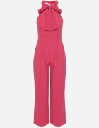 lovery Salopetă Fucsia Fără Mâneci cu Legătură Decorativă și Picioare Largi Silarine