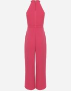 lovery Salopetă Fucsia Fără Mâneci cu Legătură Decorativă și Picioare Largi Silarine