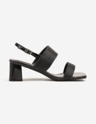 lovery Sandale Negre cu sclipici pe toc metalic Emtewia