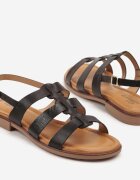 lovery Sandale Negre în Stil Roman Nilitte