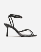lovery Sandale Negre stiletto decorate cu zirconii Filiprana
