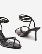 lovery Sandale Negre stiletto decorate cu zirconii Filiprana
