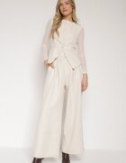 lovery Set de costum bej Vestă și Pantaloni cu croi larg Zivarelle