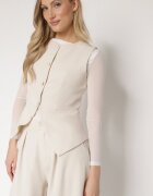 lovery Set de costum bej Vestă și Pantaloni cu croi larg Zivarelle