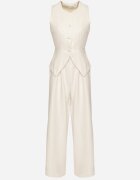 lovery Set de costum bej Vestă și Pantaloni cu croi larg Zivarelle