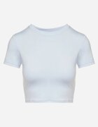 lovery Tricou Albastru deschis din viscoză cu croială ajustată tip Crop Top Folirra