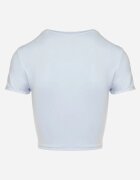 lovery Tricou Albastru deschis din viscoză cu croială ajustată tip Crop Top Folirra