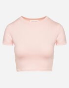 lovery Tricou Roz din Viscoză cu croi ajustat Tip Crop Top Folirra