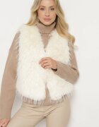 lovery Vestă Albă De blană Fără închidere Loreti