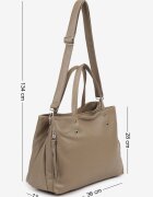 luigisanto Geantă Bej cu două compartimente tip shopper cu fermoar decorativ Sorlienne