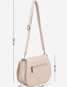 luigisanto Geantă crossbody bej cu două compartimente cu clapă decorativă Redavinae
