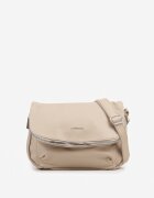 luigisanto Geantă crossbody bej închis cu clapetă și fermoar decorativ Rediraya