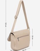 luigisanto Geantă crossbody bej închis cu clapetă și fermoar decorativ Rediraya