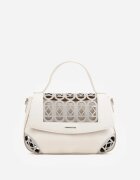 luigisanto Geantă crossbody cu mâner decorată cu inserții ajurate Nomipea Albă