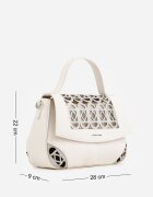 luigisanto Geantă crossbody cu mâner decorată cu inserții ajurate Nomipea Albă