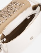 luigisanto Geantă crossbody cu mâner decorată cu inserții ajurate Nomipea Albă