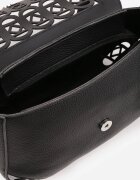 luigisanto Geantă crossbody cu mâner decorată cu inserții ajurate Nomipea Neagră