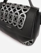 luigisanto Geantă crossbody cu mâner decorată cu inserții ajurate Nomipea Neagră