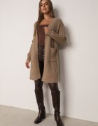 m&d fashion Cardigan cu croi lung și împletituri Lerlit Bej