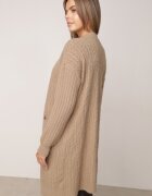m&d fashion Cardigan cu croi lung și împletituri Lerlit Bej