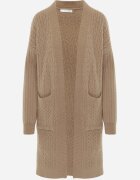 m&d fashion Cardigan cu croi lung și împletituri Lerlit Bej