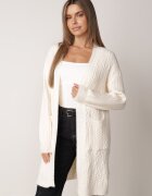 m&d fashion Cardigan cu croi lung și împletituri Lerlit Bej deschis