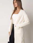 m&d fashion Cardigan cu croi lung și împletituri Lerlit Bej deschis