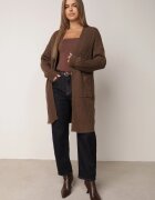m&d fashion Cardigan cu croi lung și împletituri Lerlit Maro