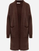 m&d fashion Cardigan cu croi lung și împletituri Lerlit Maro