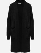m&d fashion Cardigan cu croi lung și împletituri Lerlit Negru
