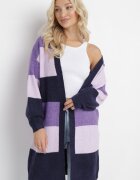 m&d fashion Cardigan Violet Lung în dungi Amonta